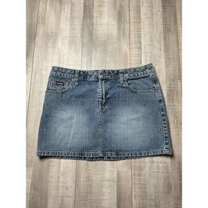 Squeeze Jeans Juniors Blue Jean 100% Cotton Denim Mini Skirt Size 9